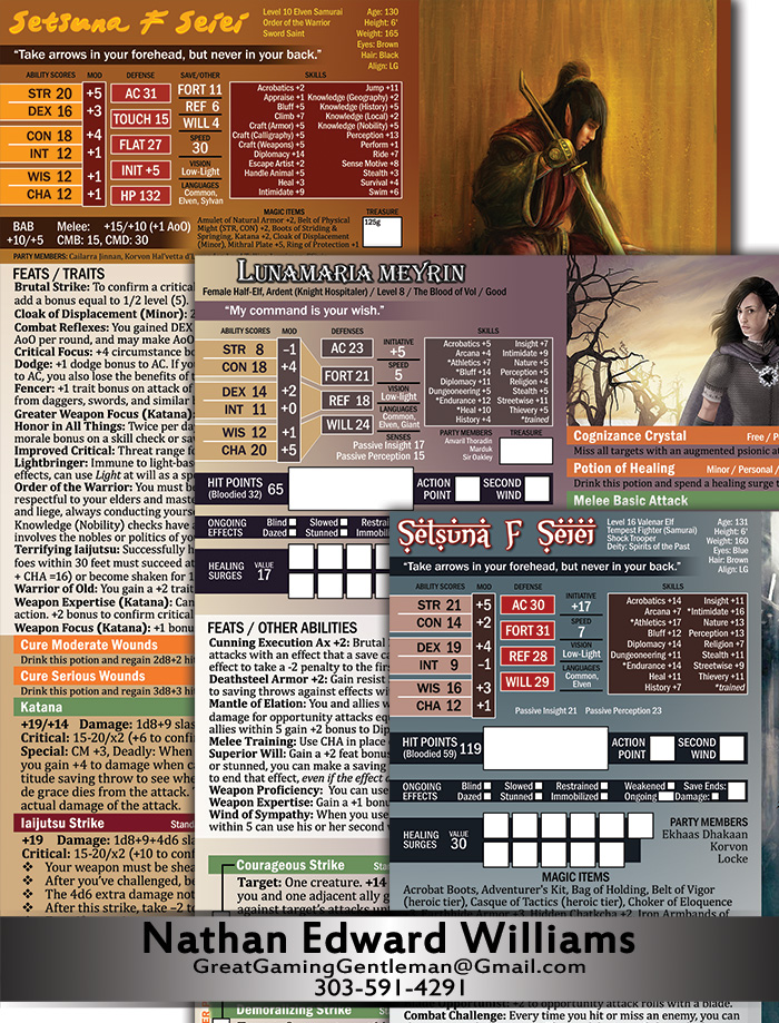 Character Sheets